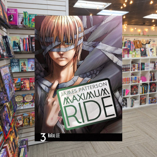 Maximum Ride, Vol. 3  NaRae Lee — actual cover on The Perk bookstore background