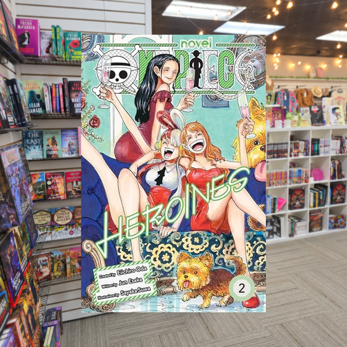 One Piece: Heroines, Vol. 2 by Eiichiro Oda — actual cover on The Perk bookstore background