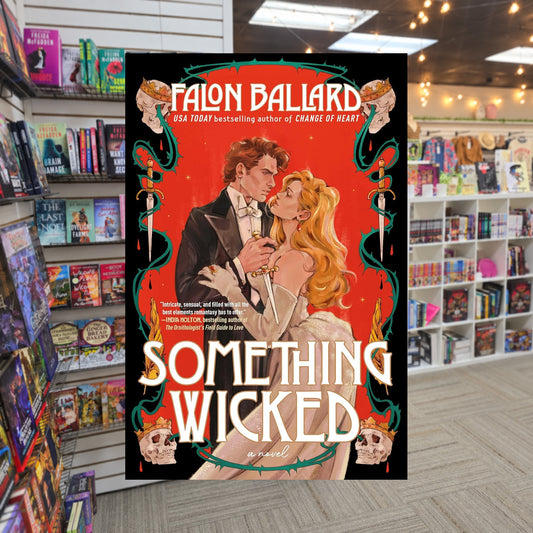 Something Wicked by Falon Ballard — actual cover on The Perk bookstore background