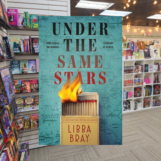 Under the Same Stars by Libba Bray — actual cover on The Perk bookstore background