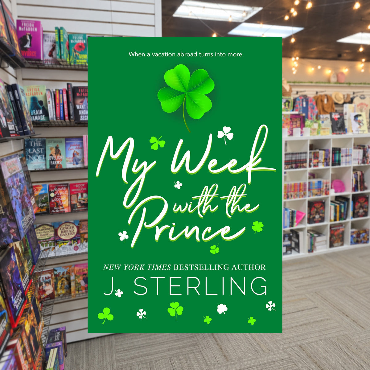 My Week with the Prince by J. Sterling — actual cover on The Perk bookstore background