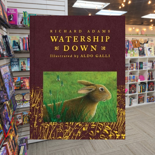 Watership Down by Richard Adams — actual cover on The Perk bookstore background
