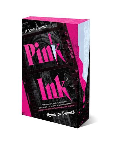 Pink Ink by Avina St. Graves dark romance paperback book cover featuring bold hot pink lettering against a black gothic-style background