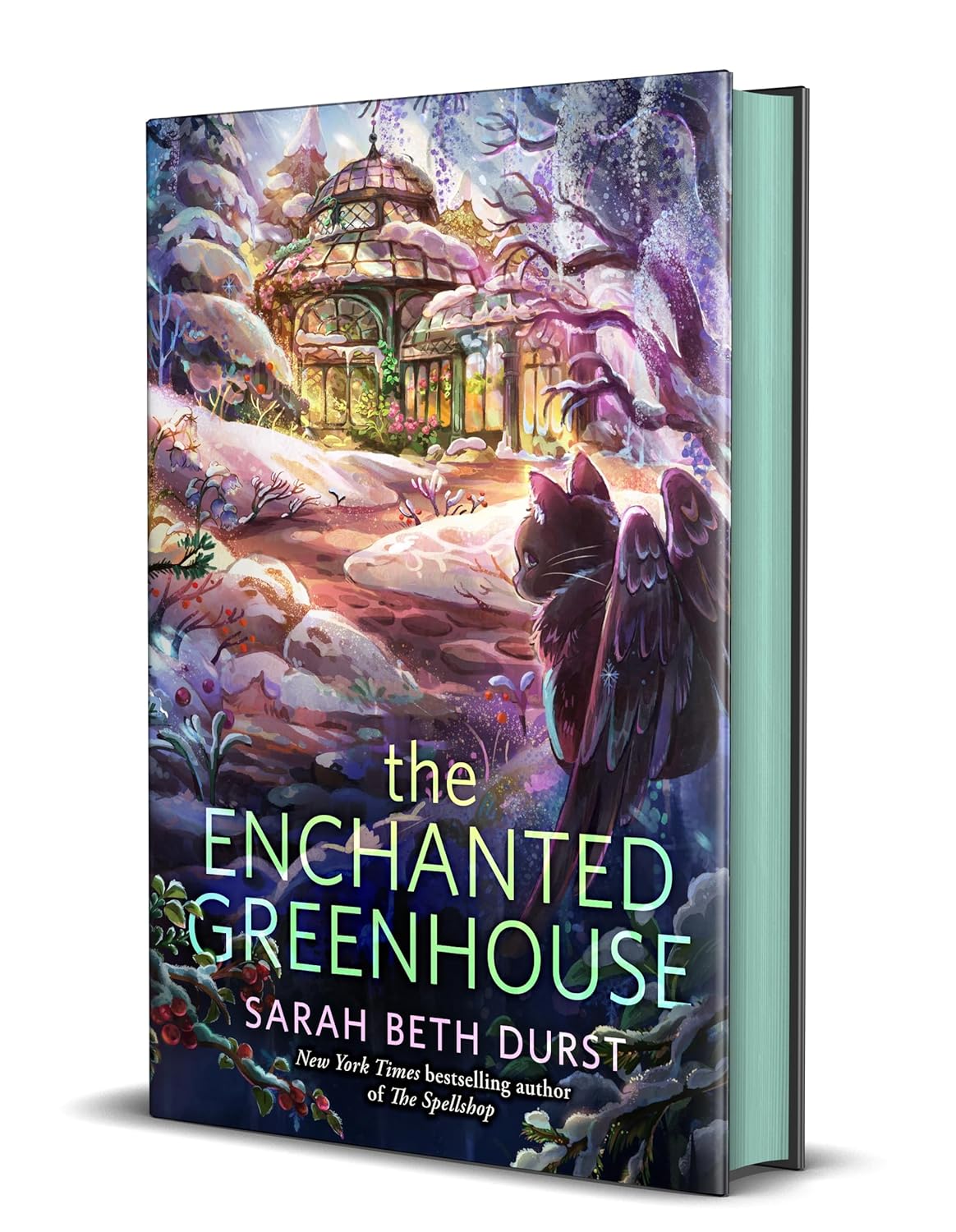 The Enchanted Greenhouse by Sarah Beth Durst deluxe hardcover with mint green sprayed edges