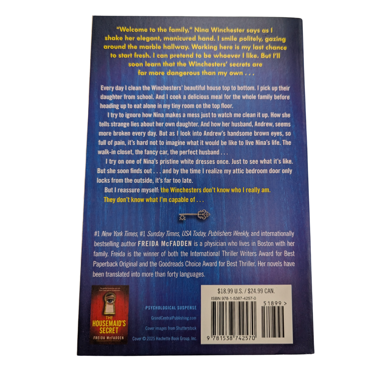 The Housemaid by Freida McFadden paperback psychological thriller book cover