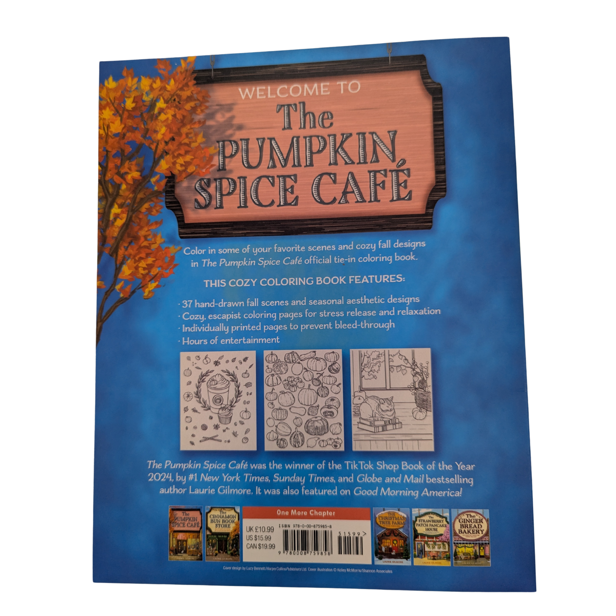 The Pumpkin Spice Café Coloring Book by Laurie Gilmore official Dream Harbor fall coloring book