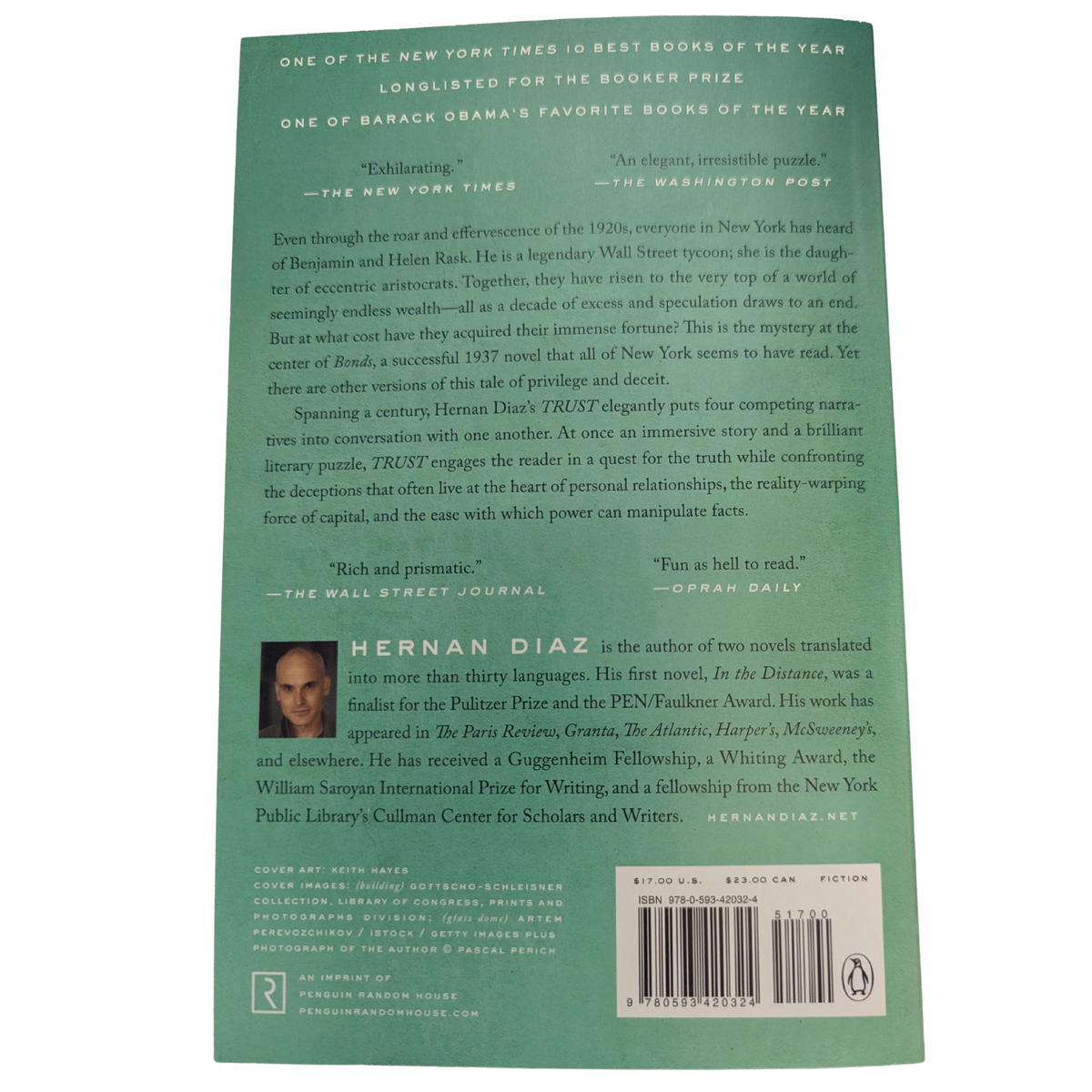Trust by Hernan Diaz Pulitzer Prize-winning paperback book cover
